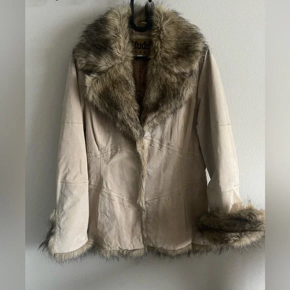 Vintage Y2K Mudd Jeans Leather and Fur Jacket - Picture 1 of 11